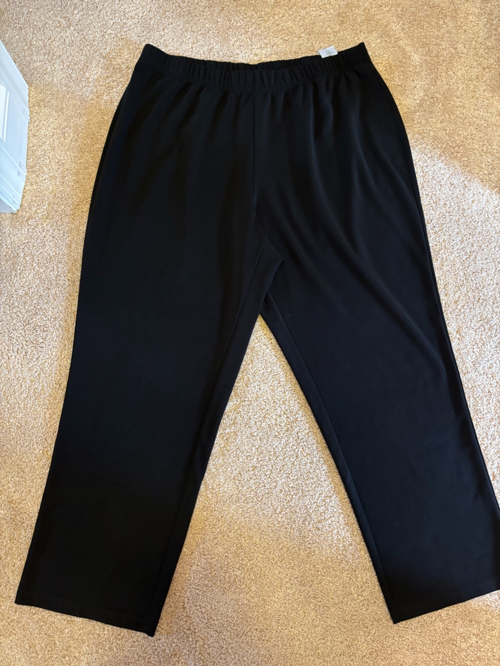 Susan Graver Milano Knit Straight Leg Pull-OnPants Black Size 2X